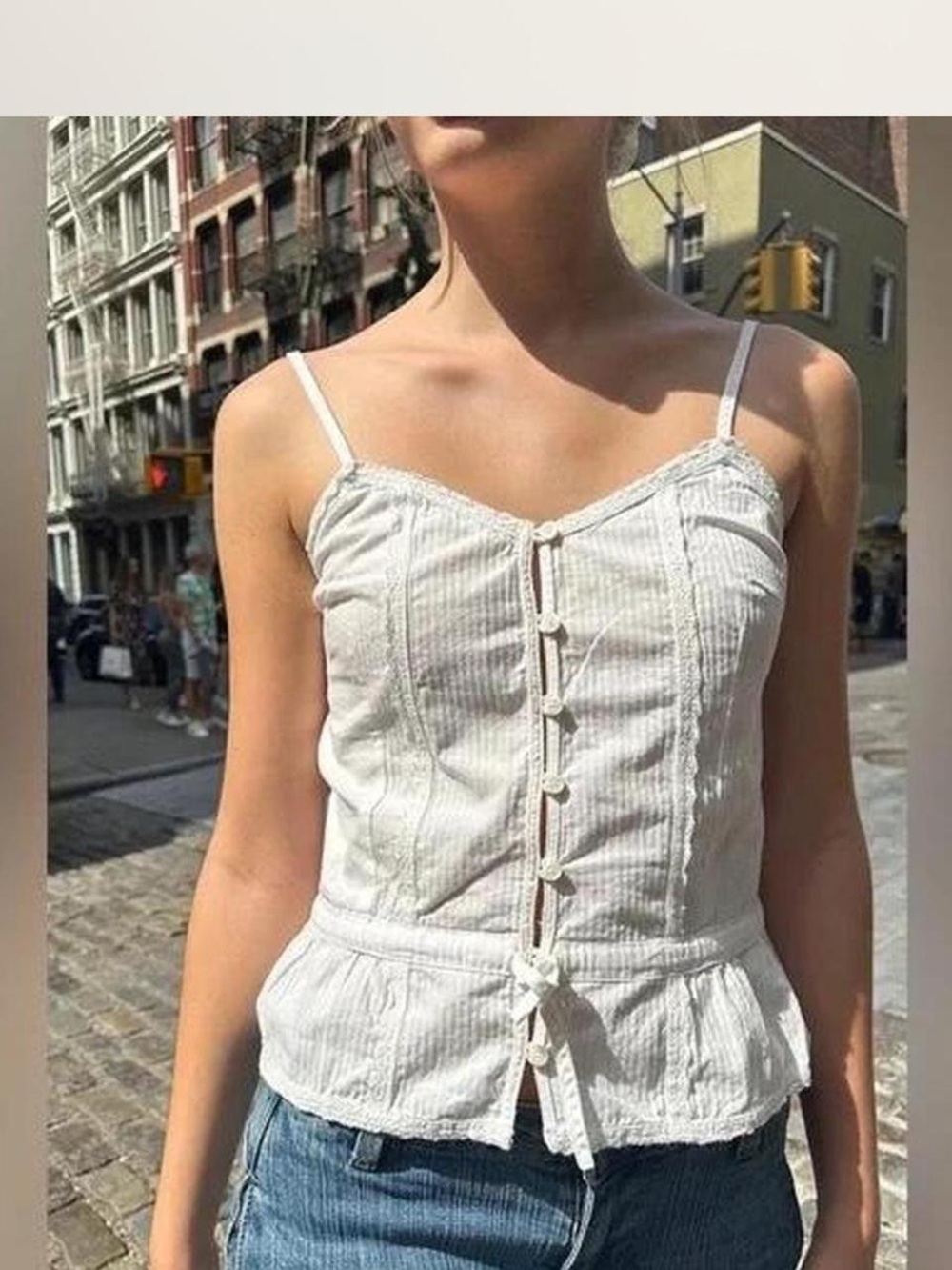 Brandy melville white tank one size